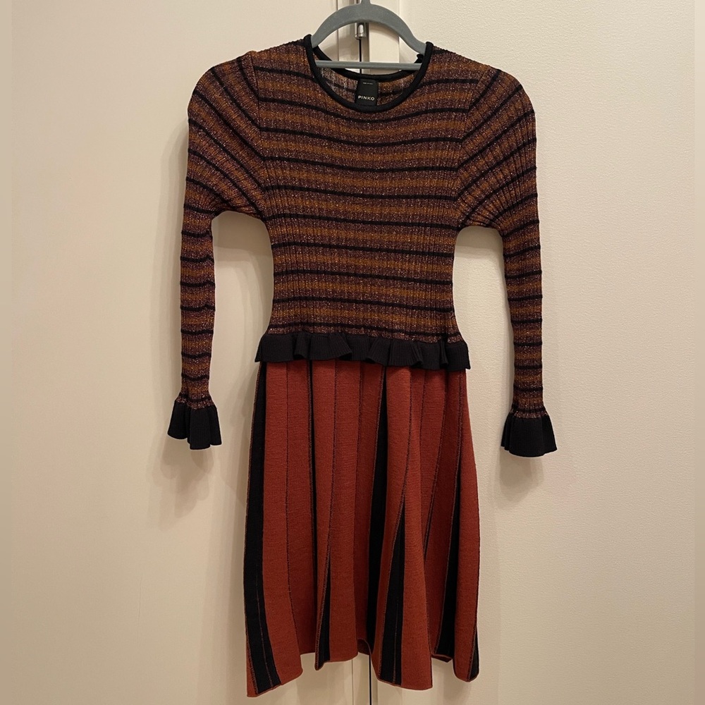 PINKO Made in ITALY pleated sweater dress Small